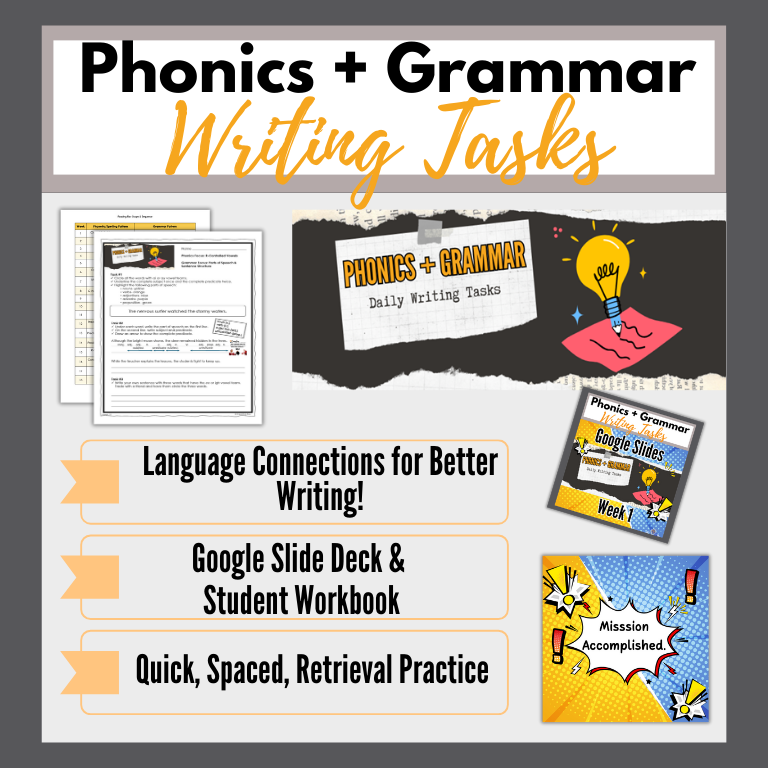 Phonics + Grammar Writing Tasks