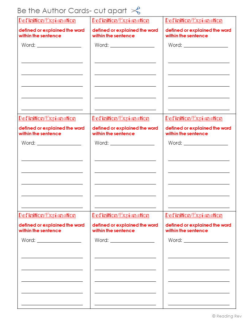 CLUNK Strategy- Vocabulary in Context