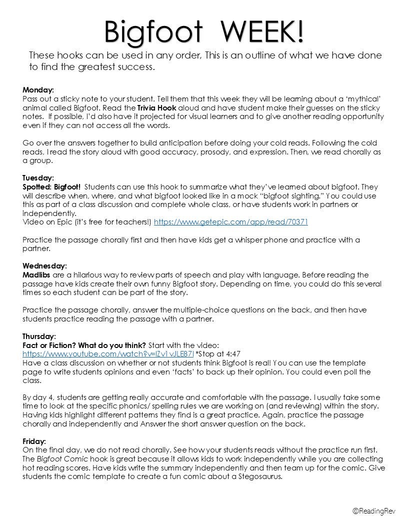 6 Week Fluency Intervention Set 2