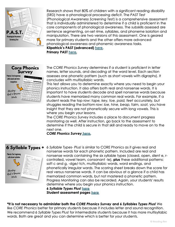 Diagnostic Literacy Assessment Handbook 3rd-8th Grade