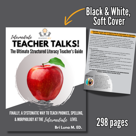Teacher Talk Manual- Soft Cover, Black & White Print