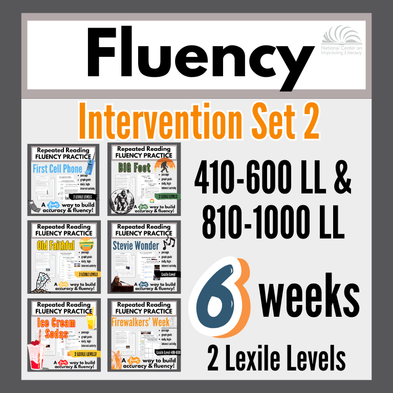 6 Week Fluency Intervention Set 2