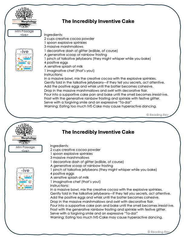 Advanced Word Study Mini-Passages
