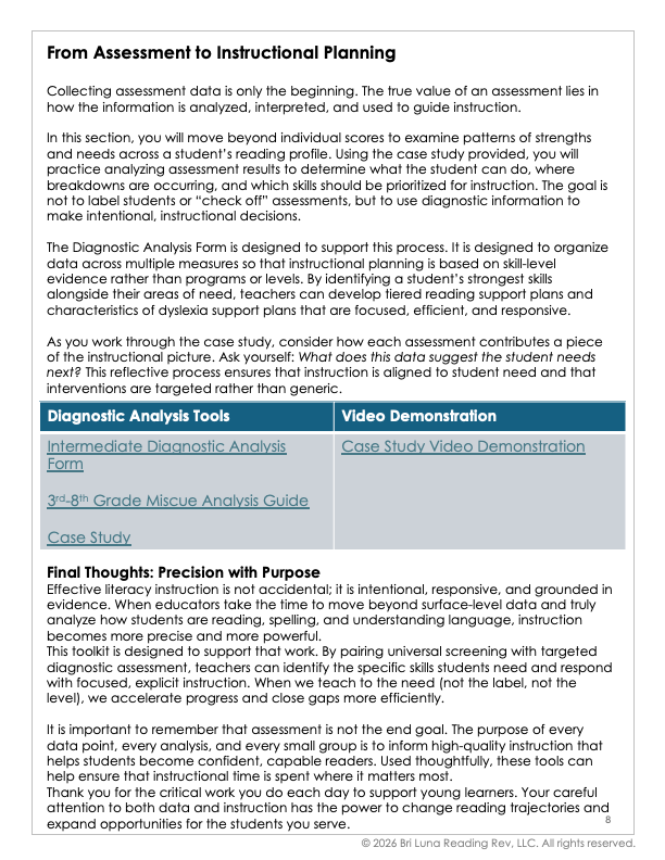 3-8 Grade Diagnostic Toolkit