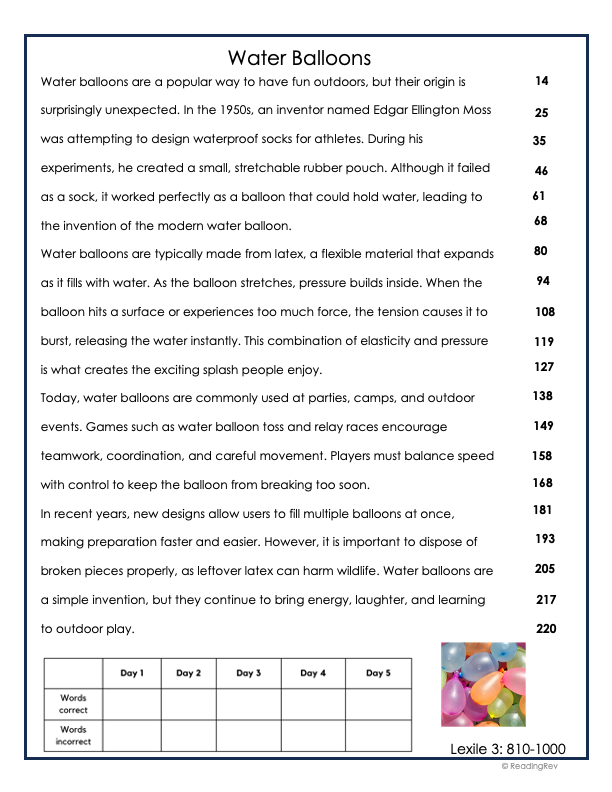 6 Week Fluency Intervention Set 3