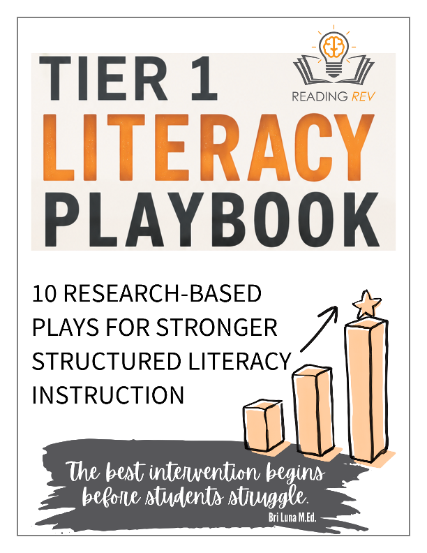 Tier 1 Literacy Playbook | 10 Research-Based Plays for Stronger Literacy Instruction
