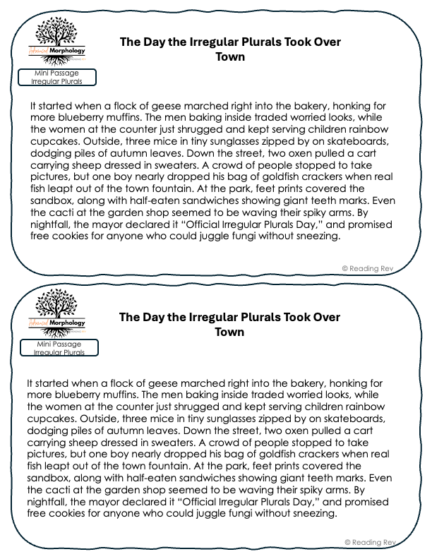 Advanced Word Study Mini-Passages