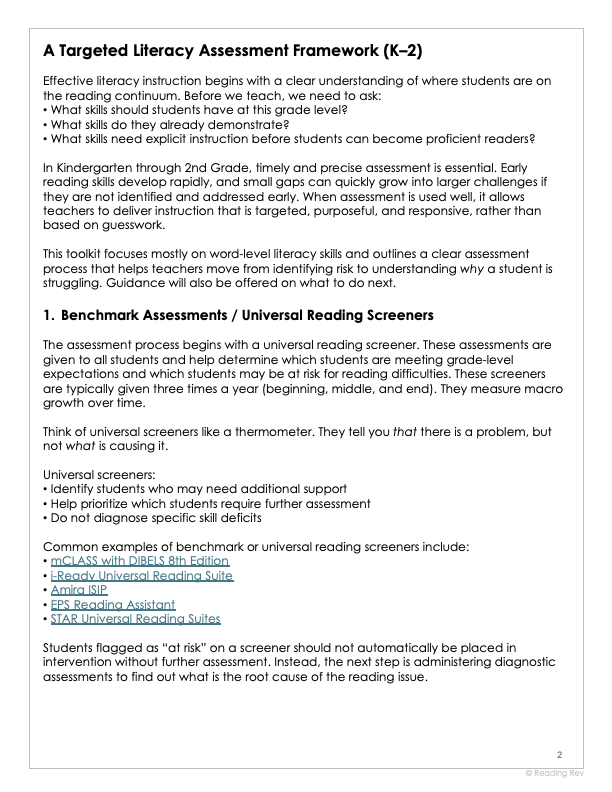 3-8 Grade Diagnostic Toolkit