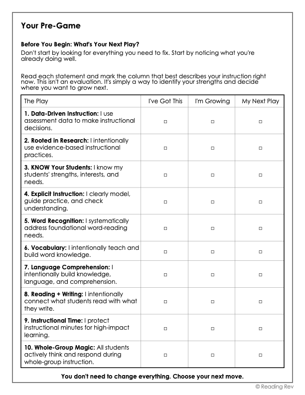 Tier 1 Literacy Playbook | 10 Research-Based Plays for Stronger Literacy Instruction