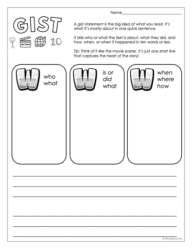 Retell vs. Summary vs. GIST Lesson