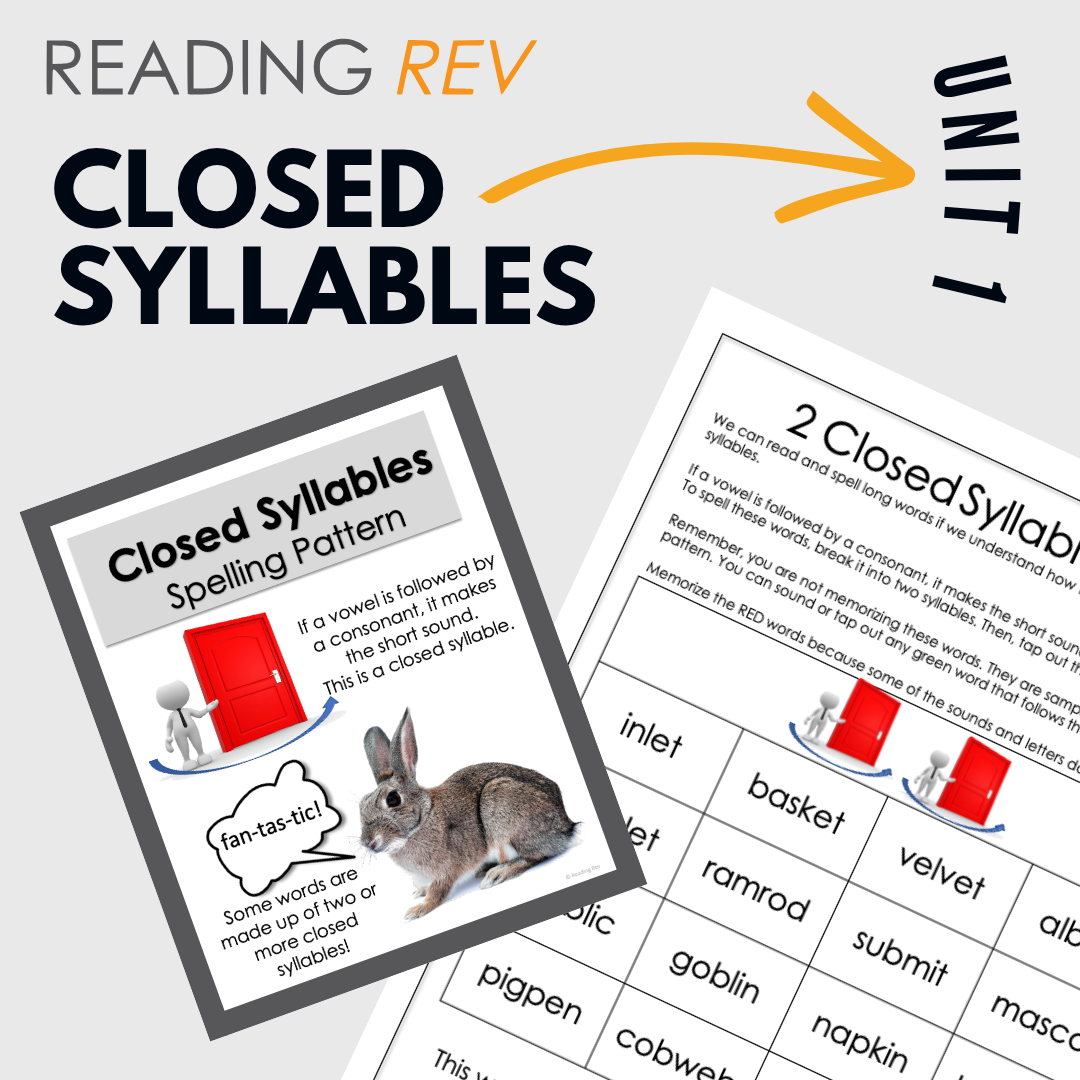 Free Sample Weekly Unit- Closed Syllables