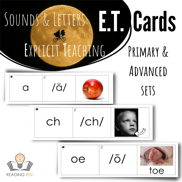 Explicit Teaching (E.T.) Cards - Primary and Vowel Teams